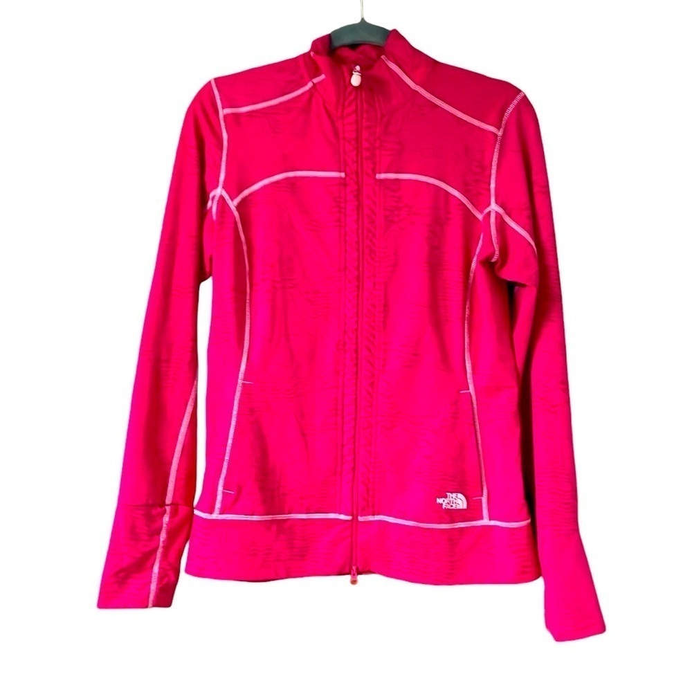 The North Face Size Large Hot Pink Athletic Zip Up Jacket With Pockets